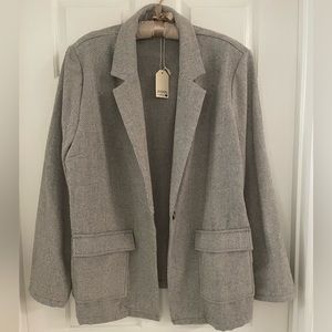 Jodifl lightweight Feminine Boyfriend  Blazer in Herringbone. Sz 2XL  NWT